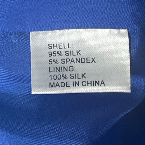 NWT Christopher Deane Tunic Silk Dress XS Tropical Floral Drawstring Blue $255 - Picture 10 of 11